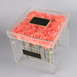 Maxbell Clear Acrylic Rose Flower Box Cut Flower Arranging Holder Gift Box 16 Holes