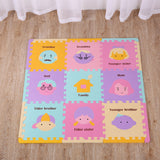 Max 9 Pieces Cartoon Puzzle Interlocking Foam Floor Tiles Kids Play Mats Family