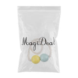 Max 1 Pair Magnetic Wooden Beads Window Curtain Tie Back Yellow + Blue