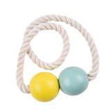 Max 1 Pair Magnetic Wooden Beads Window Curtain Tie Back Yellow + Blue
