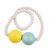 Max 1 Pair Magnetic Wooden Beads Window Curtain Tie Back Yellow + Blue