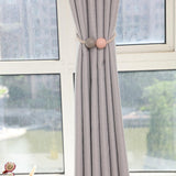 Max 1 Pair Magnetic Wooden Beads Window Curtain Tie Back Pink + Gray