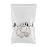 Max 1 Pair Magnetic Wooden Beads Window Curtain Tie Back Pink + Gray