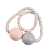 Max 1 Pair Magnetic Wooden Beads Window Curtain Tie Back Pink + Gray