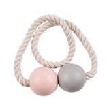 Max 1 Pair Magnetic Wooden Beads Window Curtain Tie Back Pink + Gray