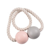 Max 1 Pair Magnetic Wooden Beads Window Curtain Tie Back Pink + Gray