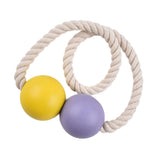Max 1 Pair Magnetic Wooden Beads Window Curtain Tie Back Yellow + Purple