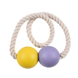 Max 1 Pair Magnetic Wooden Beads Window Curtain Tie Back Yellow + Purple