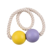 Max 1 Pair Magnetic Wooden Beads Window Curtain Tie Back Yellow + Purple