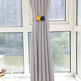 Max 1 Pair Magnetic Wooden Beads Window Curtain Tie Back Royal Blue + Yellow