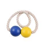 Max 1 Pair Magnetic Wooden Beads Window Curtain Tie Back Royal Blue + Yellow