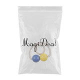 Max 1 Pair Magnetic Wooden Beads Window Curtain Tie Back Royal Blue + Yellow