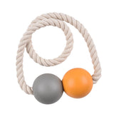 Max 1 Pair Magnetic Wooden Beads Window Curtain Tie Back Gray + Orange
