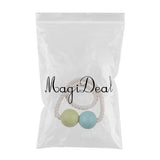 Max 1 Pair Magnetic Wooden Beads Window Curtain Tie Back Green + Blue