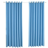 Max Blockout Curtain Eyelet Ring Room Darkening Window Drape Blue 100x130cm
