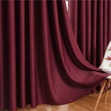 Max Blockout Curtain Eyelet Ring Room Darkening Window Drape Wine Red 140x245cm