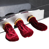 3Pieces Pleuche Piano Sustain Pedal Cover Foot Sleeve Protector Pad Red