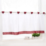 Max Customize Cafe Window Curtain Kitchen Curtain Tier #6 57x24 Inch, Wine Red