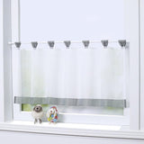 Max Customize Cafe Window Curtain Kitchen Curtain Tier #1 35x18 Inch, Grey