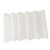 Max Embroidered Window Tiers Kitchen Cafe Half Curtains White 30x90cm
