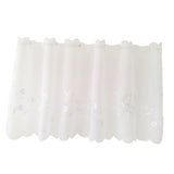 Max Embroidered Window Tiers Kitchen Cafe Half Curtains White 60x120cm