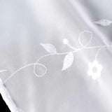 Max Embroidered Window Tiers Kitchen Cafe Half Curtains White 60x120cm