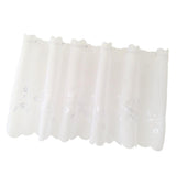 Max Embroidered Window Tiers Kitchen Cafe Half Curtains White 60x120cm
