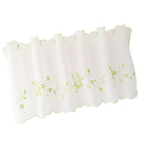 Max Embroidered Window Tiers Kitchen Cafe Half Curtains Green 30x120cm