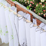 Max Embroidered Window Tiers Kitchen Cafe Half Curtains Green 45x90cm