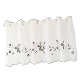 Max Embroidered Window Tiers Kitchen Cafe Half Curtains Gray 60x140cm