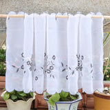 Max Embroidered Window Tiers Kitchen Cafe Half Curtains Gray 60x140cm