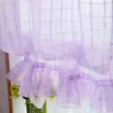 Max Freshness Style Short Window Curtains Home Cafe Cabinet Sheer Blind Purple