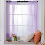Max Freshness Style Short Window Curtains Home Cafe Cabinet Sheer Blind Purple