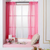Max Freshness Style Short Window Curtains Home Cafe Cabinet Sheer Blind Rosy Red