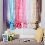 Max Freshness Style Short Window Curtains Home Cafe Cabinet Sheer Blind Rosy Red