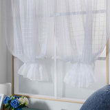Max Freshness Style Short Window Curtains Home Cafe Cabinet Sheer Blind White