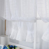 Max Freshness Style Short Window Curtains Home Cafe Cabinet Sheer Blind White