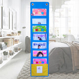 Max Oxford Cloth Door Wall Hanging Storage Bag Home Organizer 7 Pockets Blue