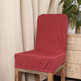 Max Spandex Stretch Low Short Back Chair Cover Bar Stool Cover Wine Red