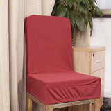 Max Spandex Stretch Low Short Back Chair Cover Bar Stool Cover Wine Red