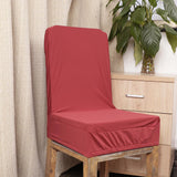 Max Spandex Stretch Low Short Back Chair Cover Bar Stool Cover Wine Red