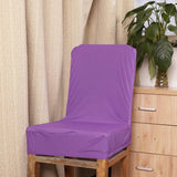 Spandex Stretch Low Short Back Chair Cover Bar Stool Cover Purple