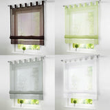 Max Sheer Voile Roman Blinds Curtains for Bedroom Kitchen Balcony White-60×155cm