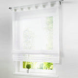 Max Sheer Voile Roman Blinds Curtains for Bedroom Kitchen Balcony White-60×155cm