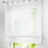 Max Sheer Voile Roman Blinds Curtains for Bedroom Kitchen Balcony White-100×155cm