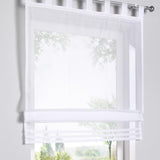 Max Sheer Voile Roman Blinds Curtains for Bedroom Kitchen Balcony White-100×155cm