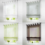 Max Sheer Voile Roman Blinds Curtains for Bedroom Kitchen Balcony White-100×155cm