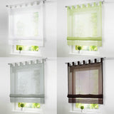 Max Sheer Voile Roman Blinds Curtains for Bedroom Kitchen Balcony White-100×155cm