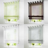 Max Sheer Voile Roman Blinds Curtains for Bedroom Kitchen Balcony White-120×155cm