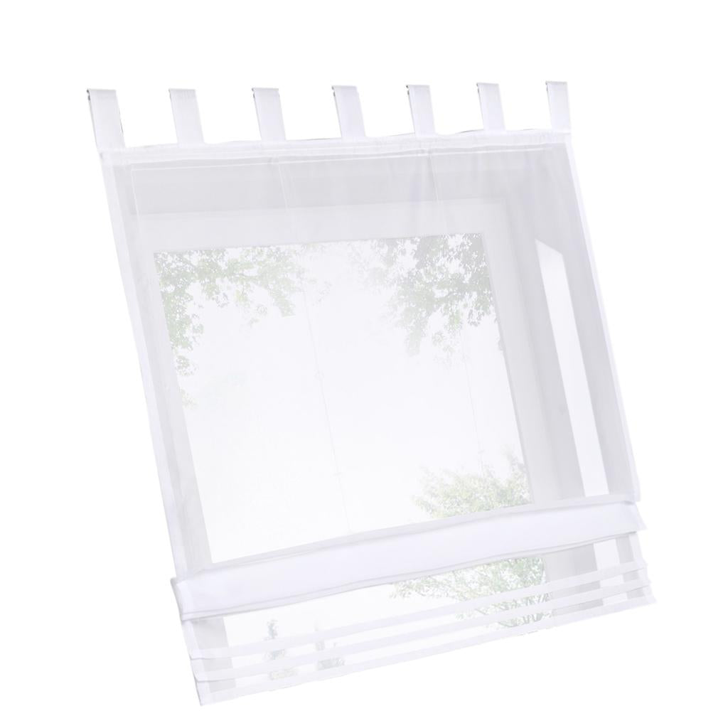 Max Sheer Voile Roman Blinds Curtains for Bedroom Kitchen Balcony White-120×155cm